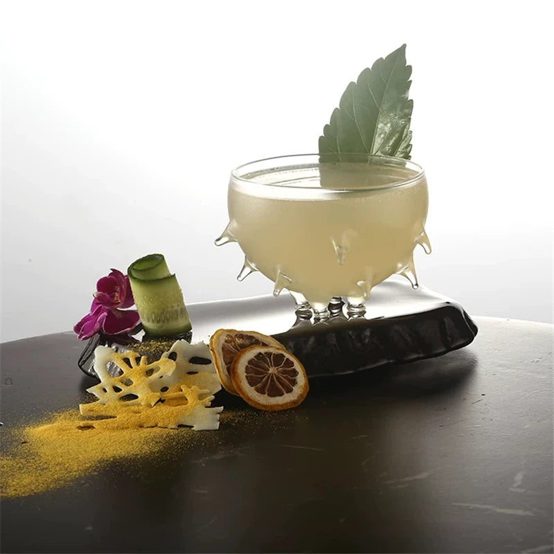 Sea Urchin Cocktail Glass – Molecular Goblet & Caviar Plate Cocktail Glass HIP