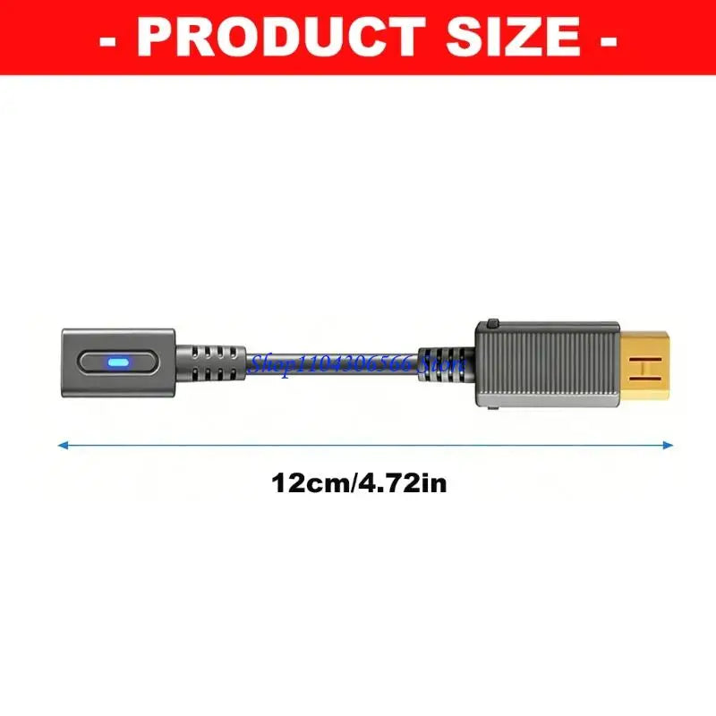 12cm Type-C to WiiU Power Cable with Blue LED | Compact Gaming Power Cable HIP