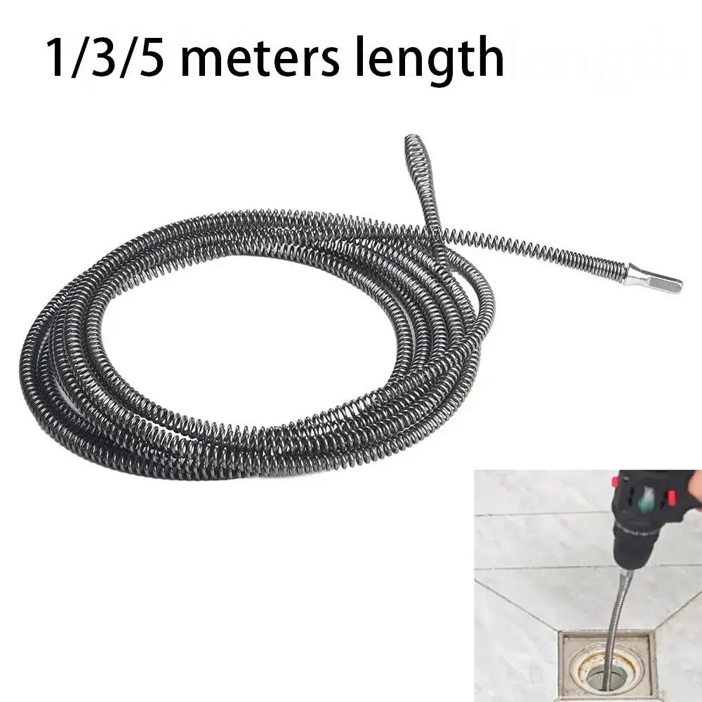 Electric Drill Drain Cleaning Spring Tool – 1/3/5 Metre Drain Cleaning Tool HIP