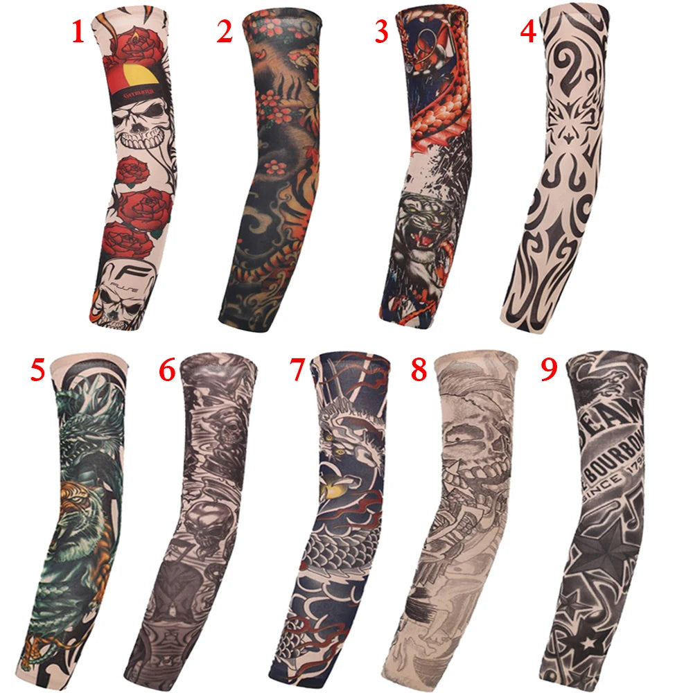 Flower Tattoo Arm Sleeves – UV Sun Protection, Men & Women UV Arm Sleeve HIP