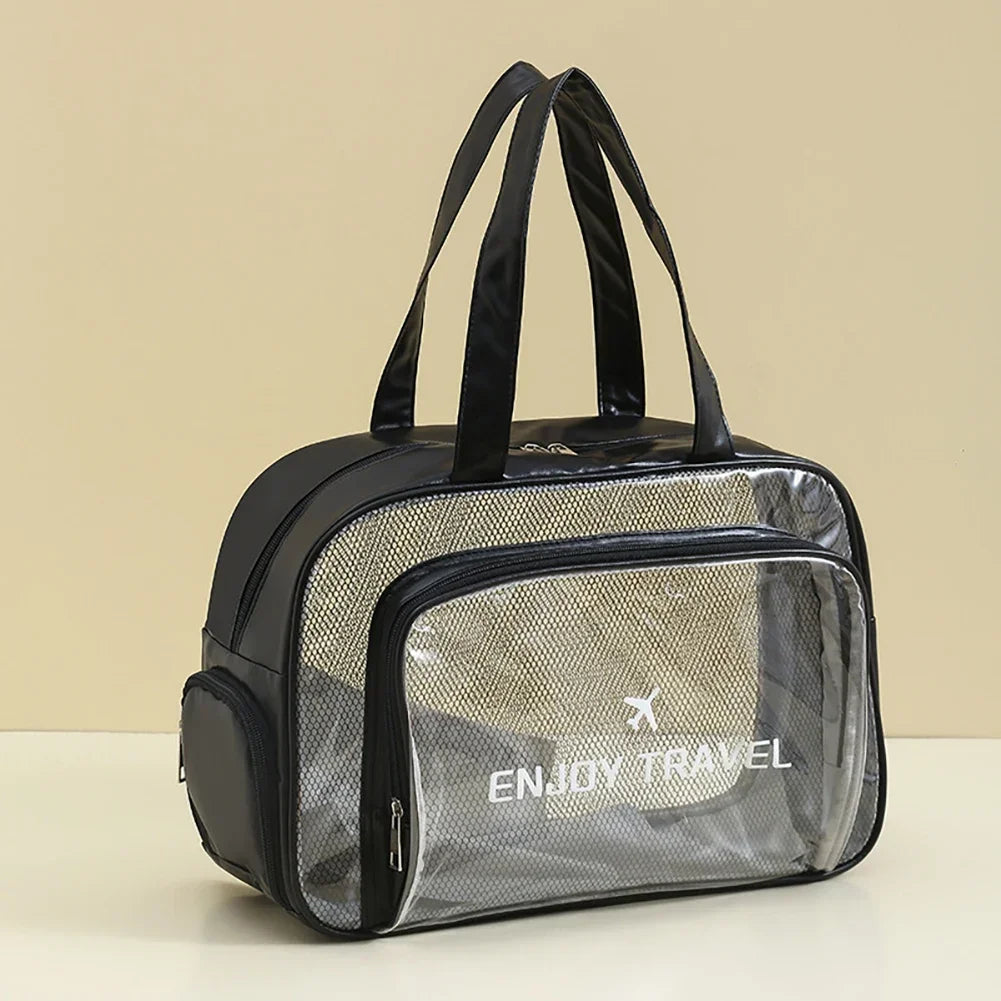 Foldable Gym Swim Tote with Shoe Compartment Sports Backpack for Beach Gym Large Waterproof Wet-Dry Bag Travel Toiletry Bag HIP Black