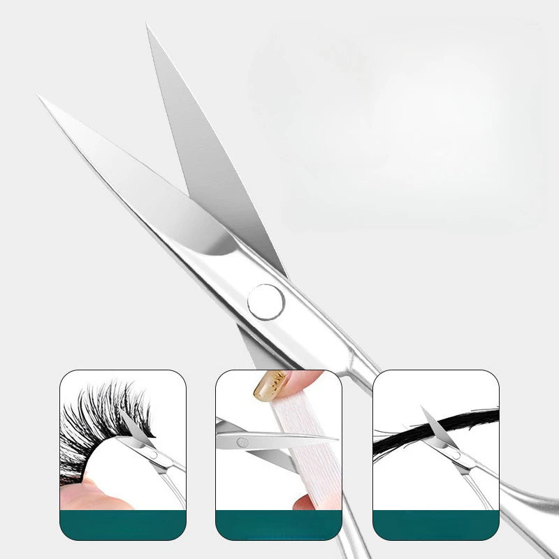 Stainless Steel Curved Tip Thin Blade Cuticle Scissors Nail Clippers Trimmer Dead Skin Remover Manicure Tools Eyebrow Toos HIP