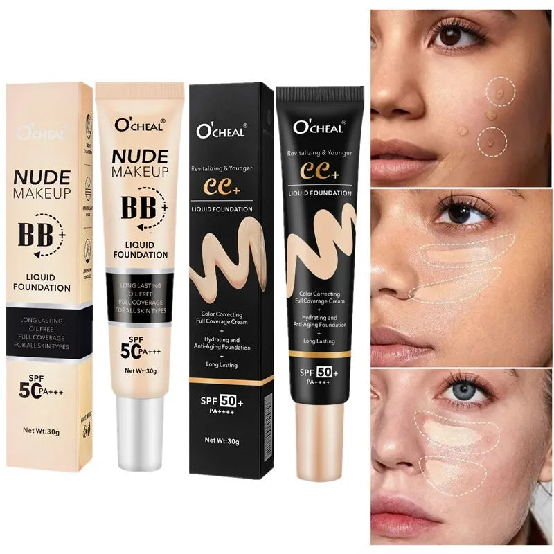 BB Cream SPF50 PA++++ Foundation Primer – Waterproof, Brightening BB Cream Foundation HIP