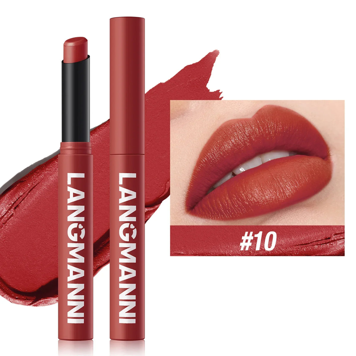 New Rotating Velvet Matte Lipstick Long Lasting Waterproof Lipstick Non-Stick Cup Lip Stain Tint Cosmetics Pencil Liner Makeup HIP 10