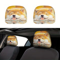 Shiba Inu Car Headrest Covers 2-Pack – Universal Polyester Fit Car Headrest Covers HIP black