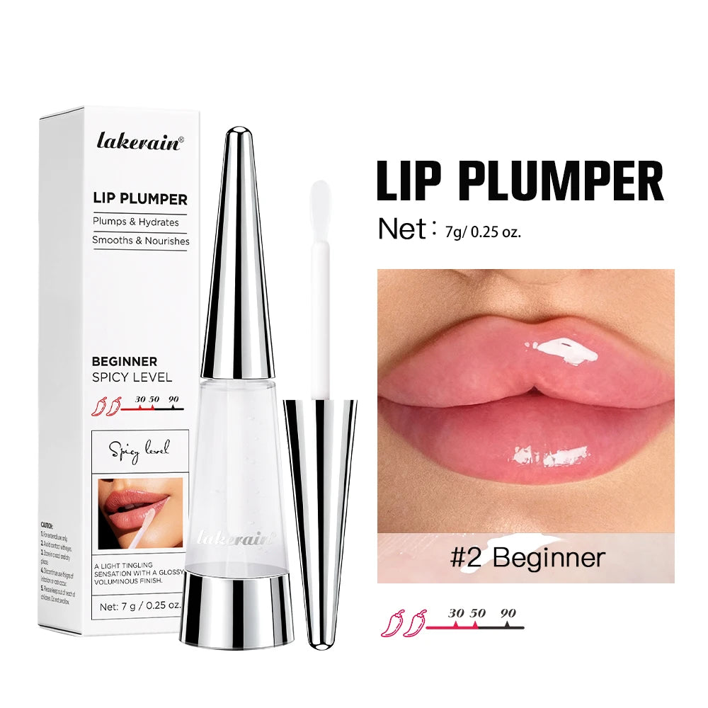 Lakerain Lip Plumper Gloss Oil Lip Long-Lasting Moisturizer Volume Boosting Lip Oil Volumizing & Hydrating Non-Dry Plumping HIP 2Beginner