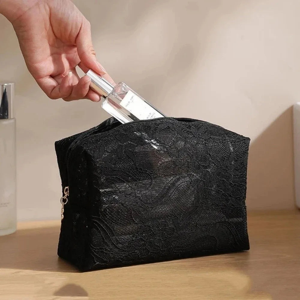 Floral Lace Waterproof Makeup Bag – Travel Cosmetic Pouch Cosmetic Travel Bag HIP