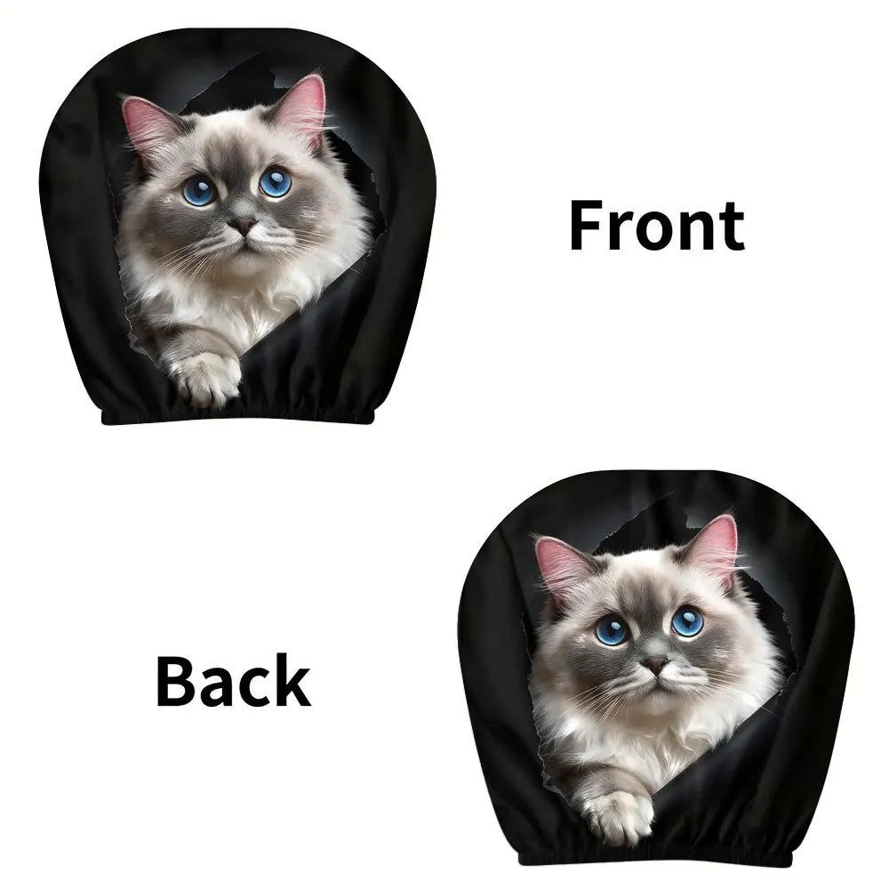 2-Pack Ragdoll Cat Car Headrest Covers – Universal Fit Car Headrest Covers HIP 1