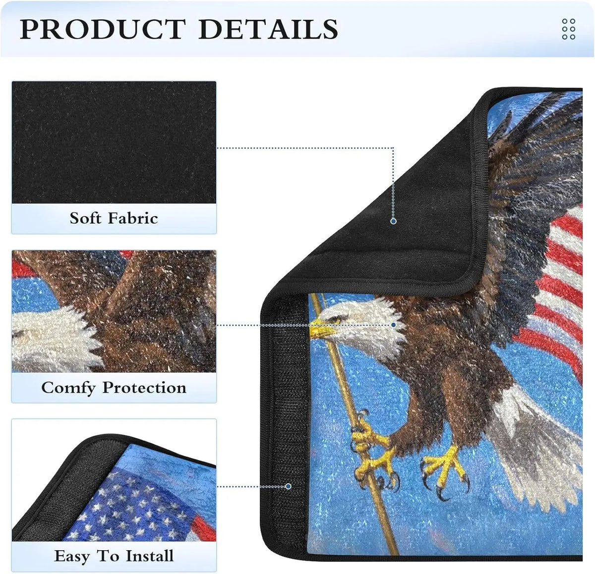 4th of July Bird Seatbelt Cover – Shoulder Strap Pad Seatbelt Shoulder Cover HIP