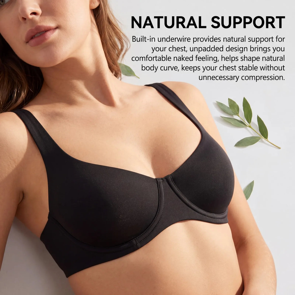 Zeriluna Underwire Bra – Unpadded, Breathable, Invisible Fit Underwire T-Shirt Bra HIP