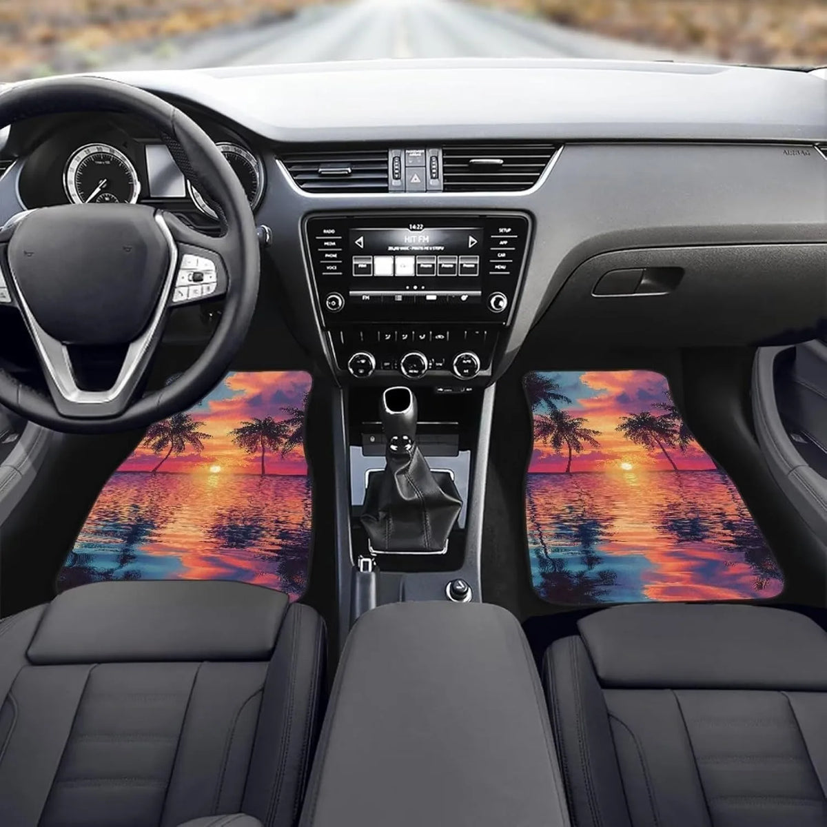 Hawaii Sunset Car Floor Mats – Non-Slip Rubber Set Car Floor Mats HIP