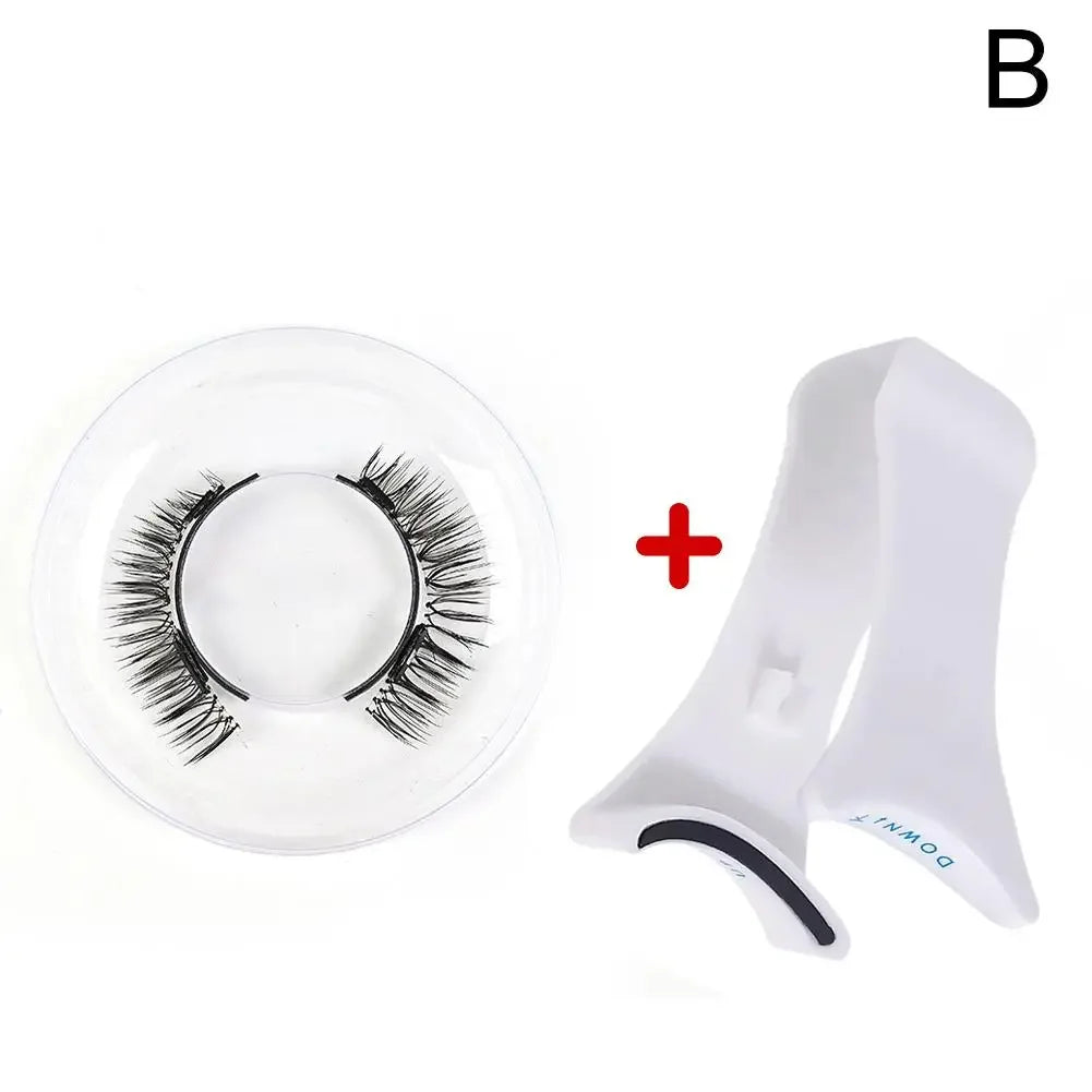 Magnetic Eyelashes Handmade 3D Natural Magnetic False Eyelashes Reusable Magnetic Eyelashes Tweezers Set Wholesale HIP B