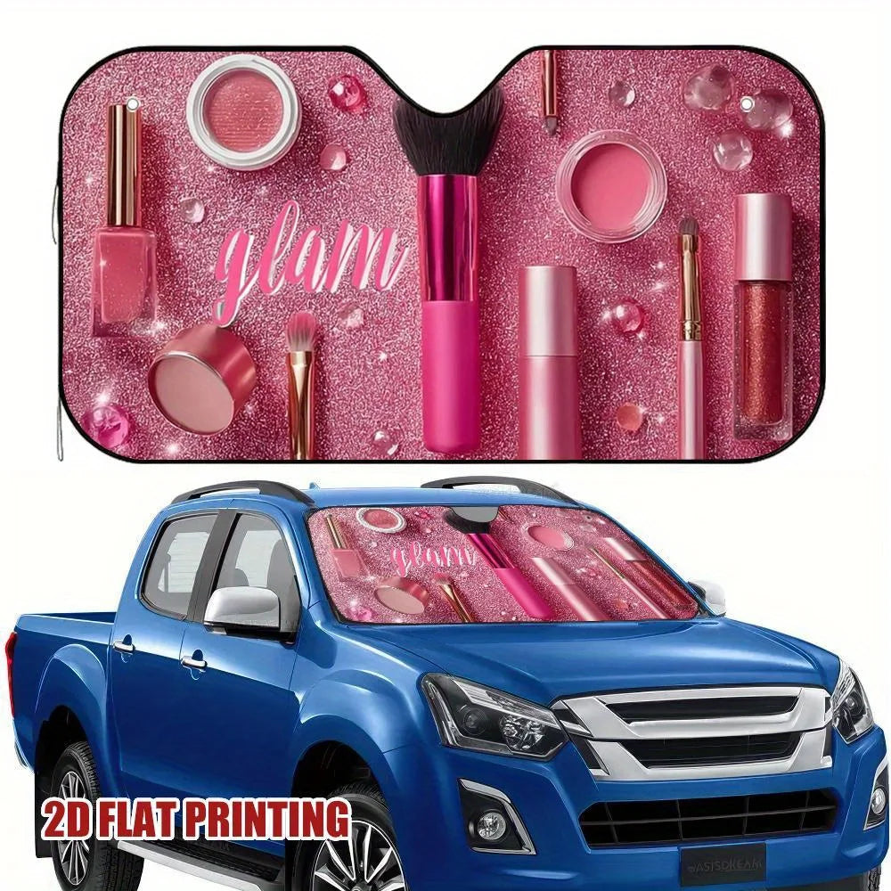 Pink Makeup Windshield Sunshade for Car – 100% Polyester Car Windshield Sunshade HIP S