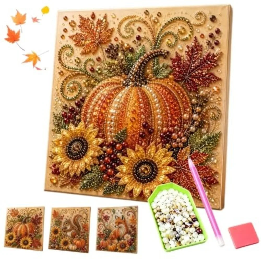 Autumn Pearl Painting Kit – DIY Squirrel & Fox Diamond Art DIY Pearl Painting Kit HIP