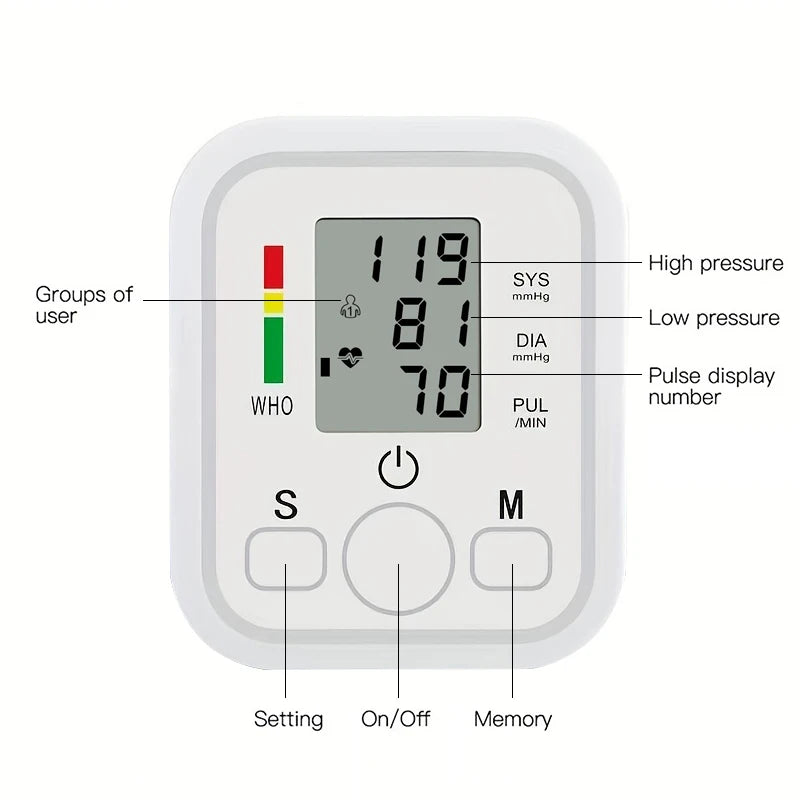 Fireurus Digital Arm Blood Pressure Monitor | Heart Rate Blood Pressure Monitor HIP