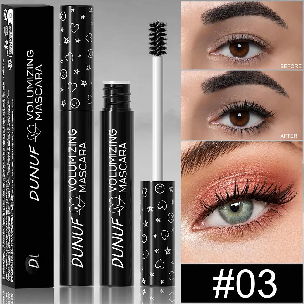 DUNUF Colorful Waterproof Curling Mascara – Blue Green Purple Colorful Mascara HIP 03