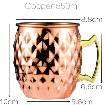 550ml Hammered Copper Moscow Mule Mug – Beer & Cocktail Cup Cocktail Beer Mug HIP 1pcs Copper D 550ml