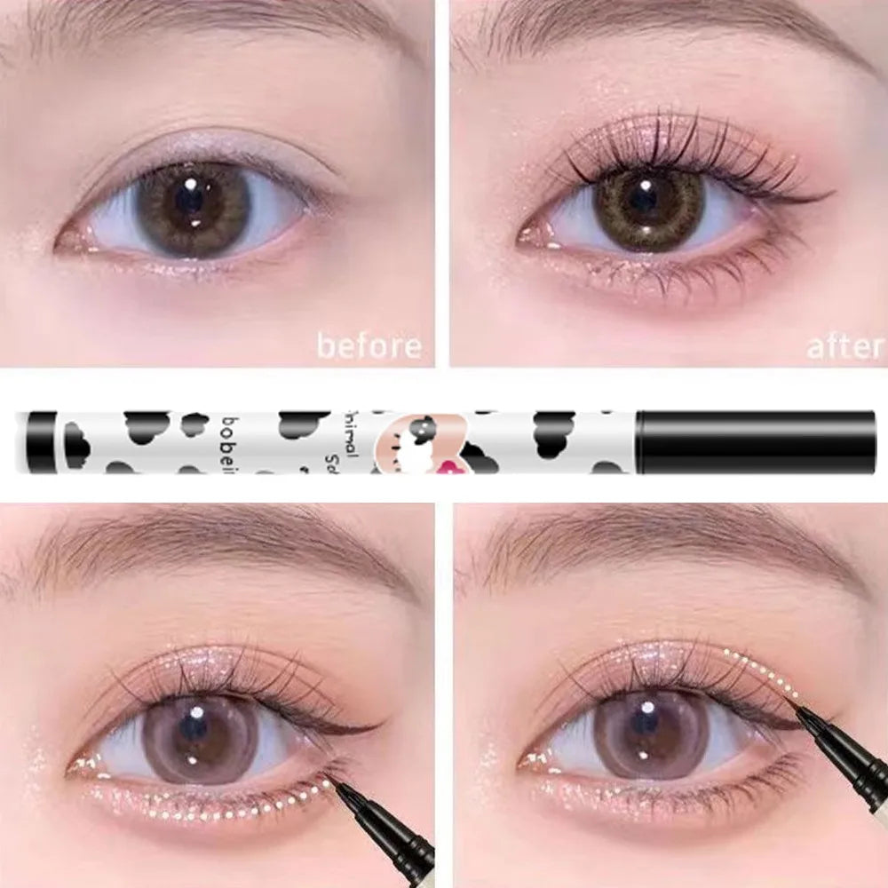3 Colors Brown Lying Silkworm Liquid Eyeliner Pen Waterproof Big Eyes Makeup Smooth Quick-drying Women Cosmetics Beauty Tools HIP