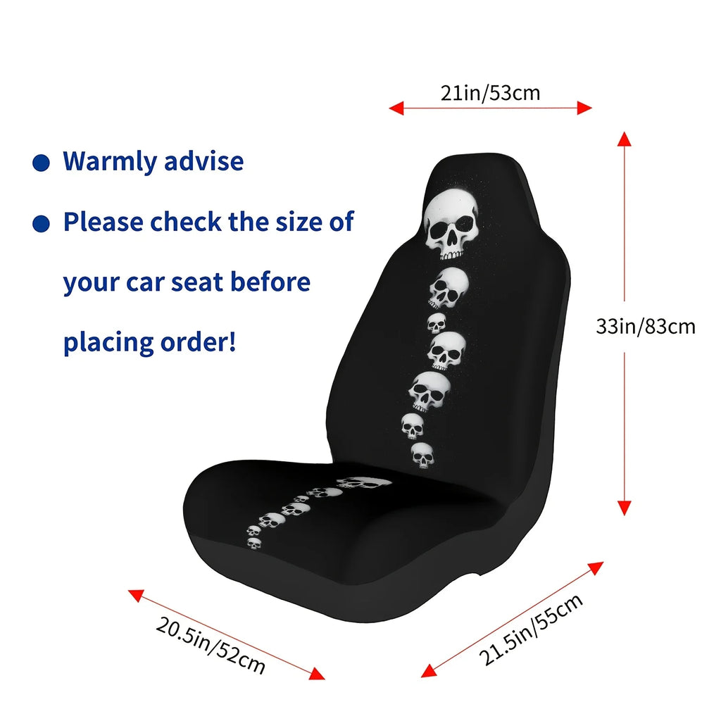 Skull Pattern Car Seat Cover – Black & White Gradient Car Seat Cover HIP