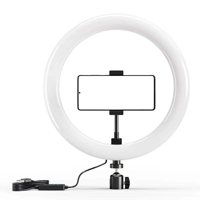 10-Inch LED Selfie Ring Light – Dimmable, Phone Holder Included LED Ring Light HIP