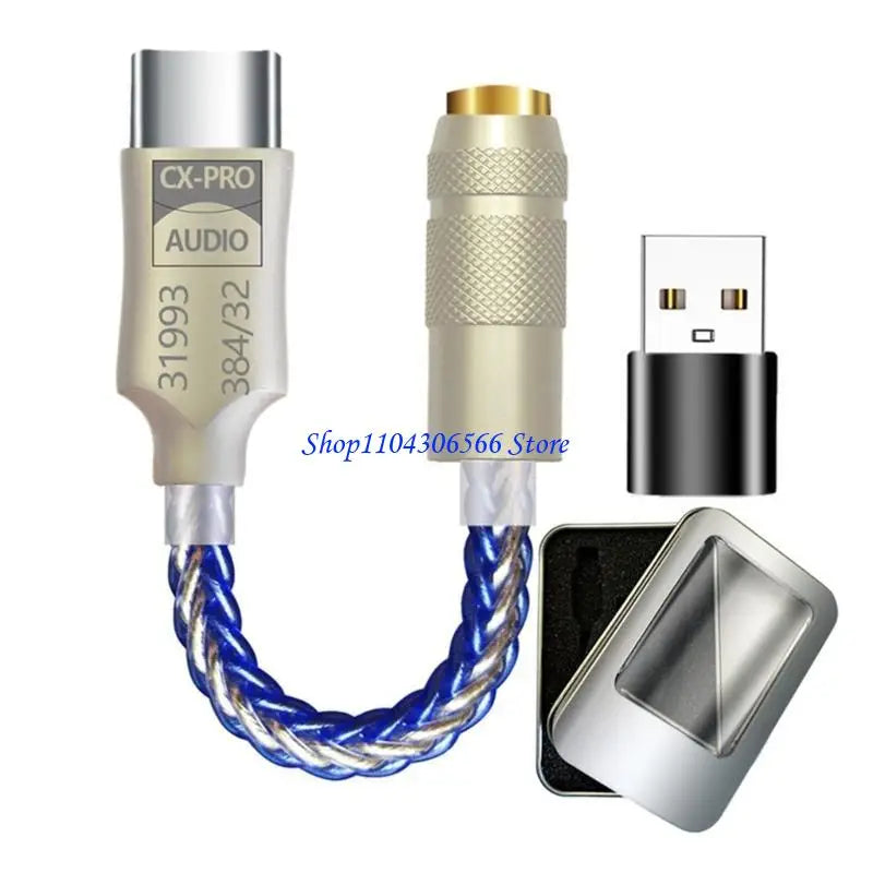 USB-C to 3.5mm DAC Headphone Adapter | 32-bit Hi-Res Audio DAC Headphone Adapter HIP