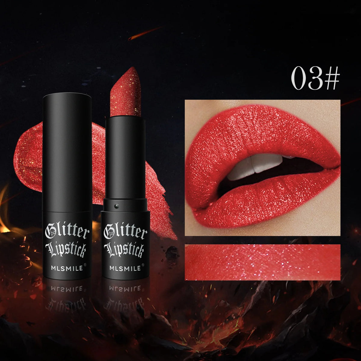 MLSMILE Diamond Matte Lipstick – Long-Lasting, Non-Transfer Matte Lipstick HIP 03 4g Full Size