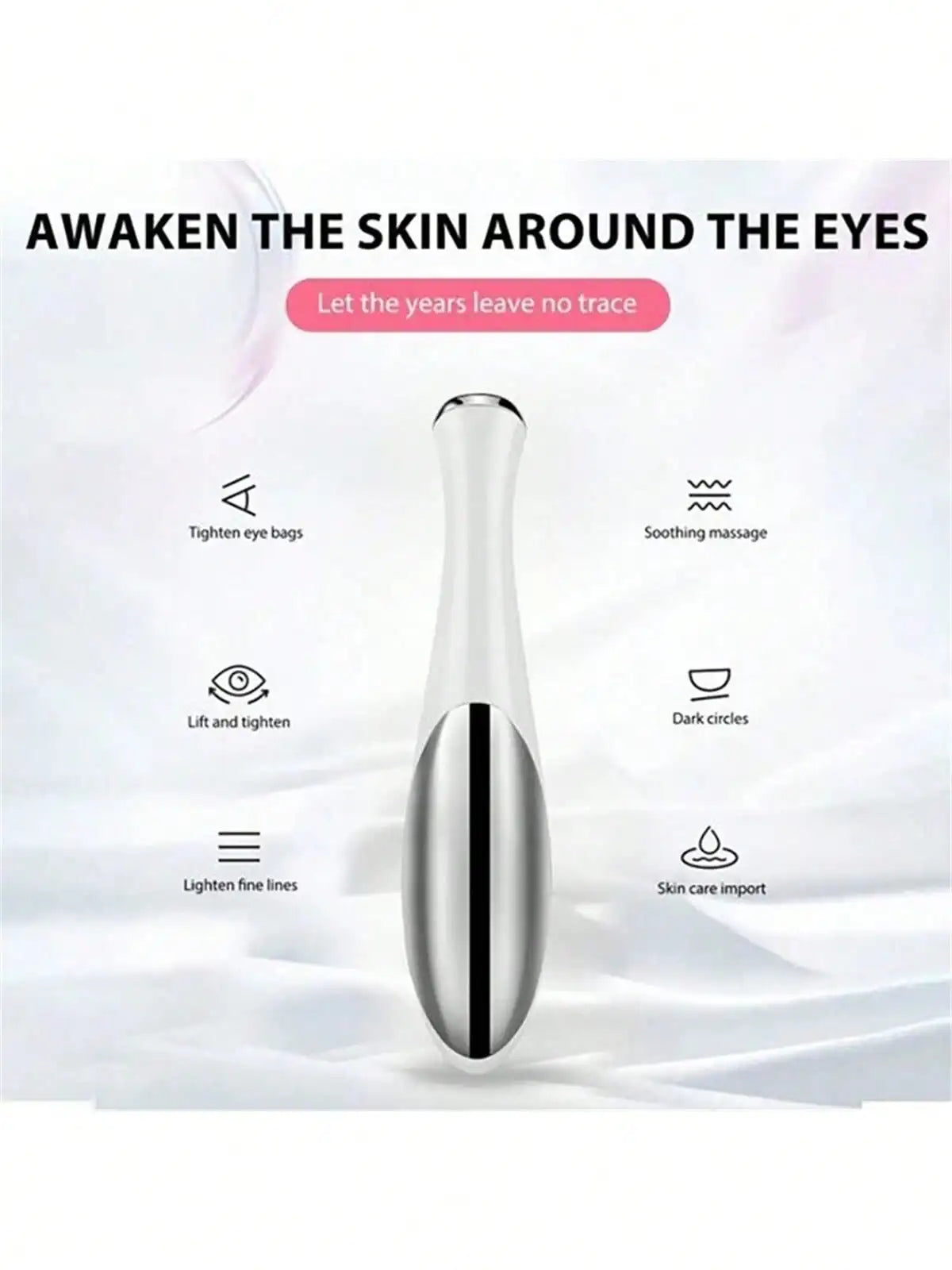Electric Vibrating Eye Massager Pen – Anti-Ageing Eye Care Eye Massager Pen HIP White