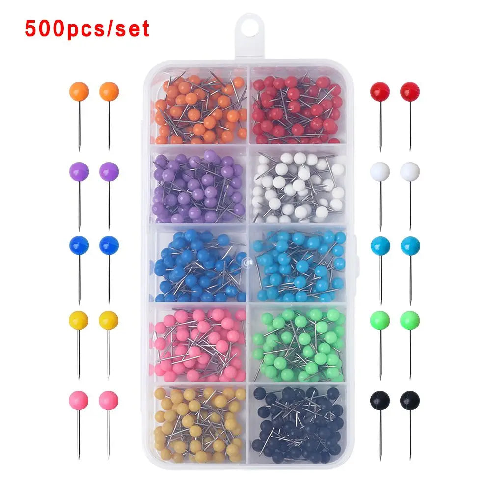 500-Piece Colored Push Pins – Map Tacks & Thumbtacks Set Map Tacks Push Pins HIP