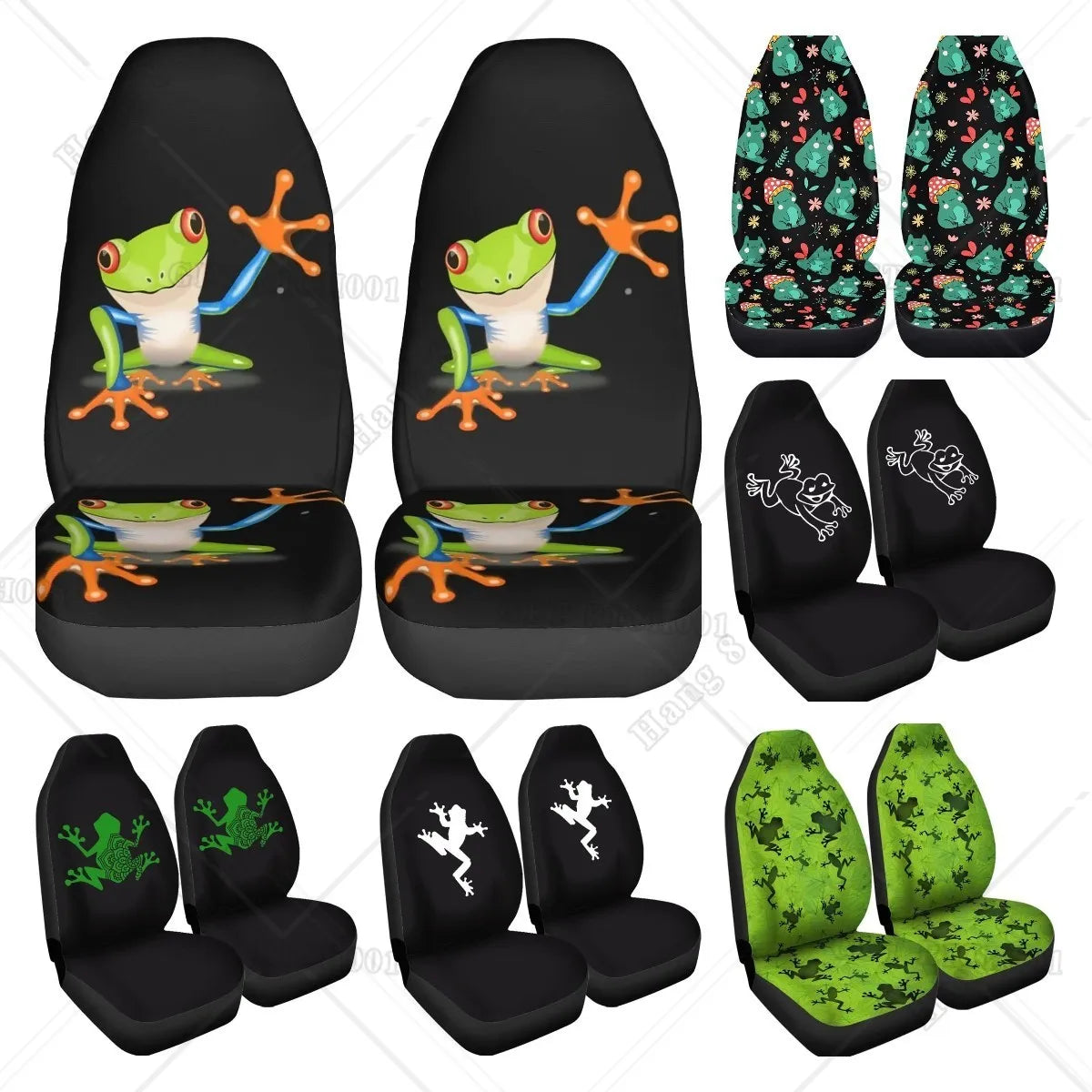 Cartoon Frog Car Seat Covers – Universal 2-Pc Front Set Car Seat Covers HIP