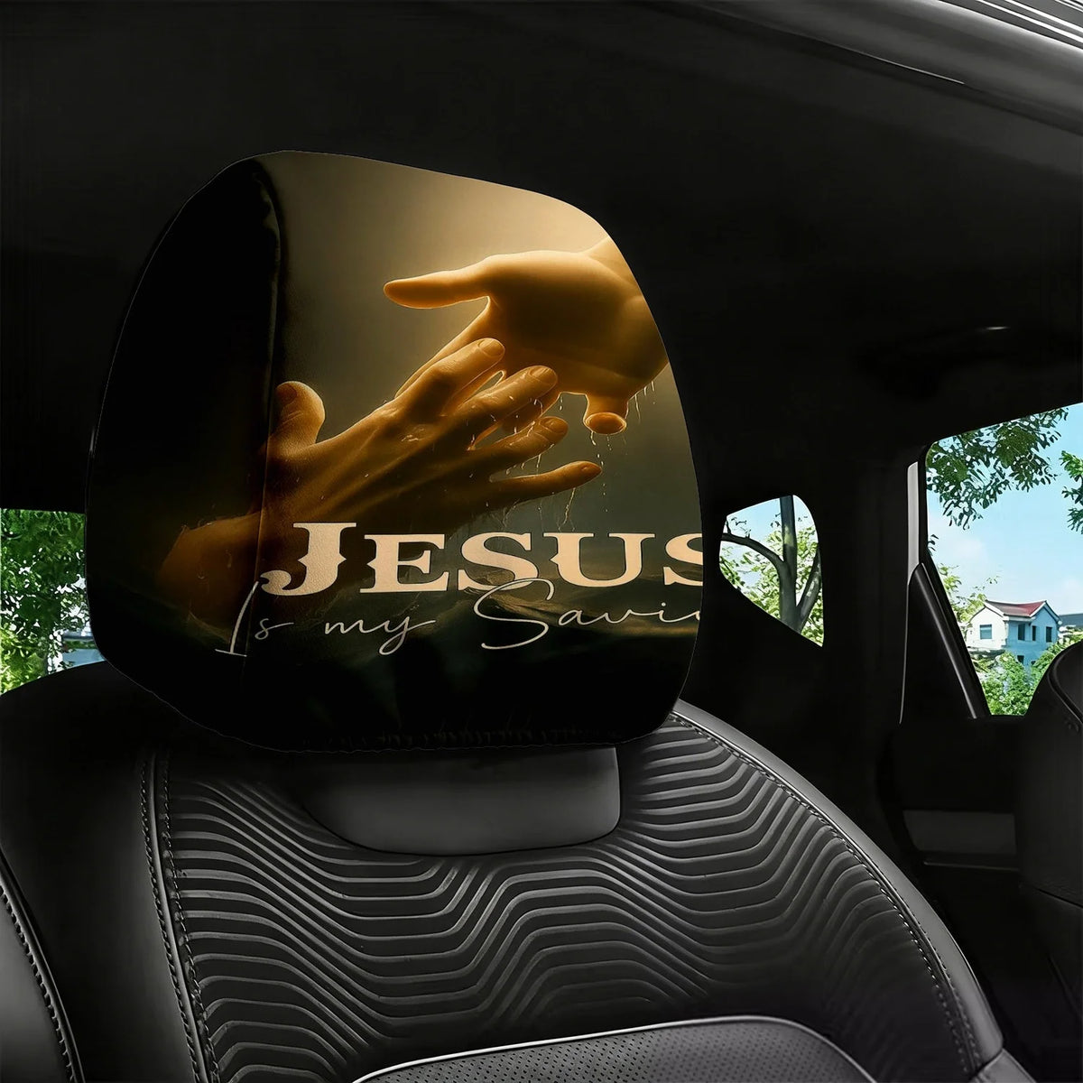 2-Pack Religious Theme Car Headrest Covers – Universal Fit Car Headrest Covers HIP