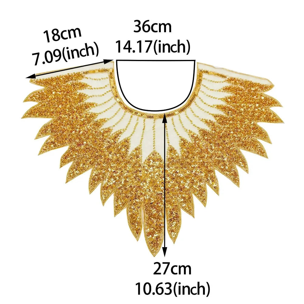 Rhinestone Lace Applique – Sequin Beaded DIY Cloth Patch Fabric Applique Patch HIP