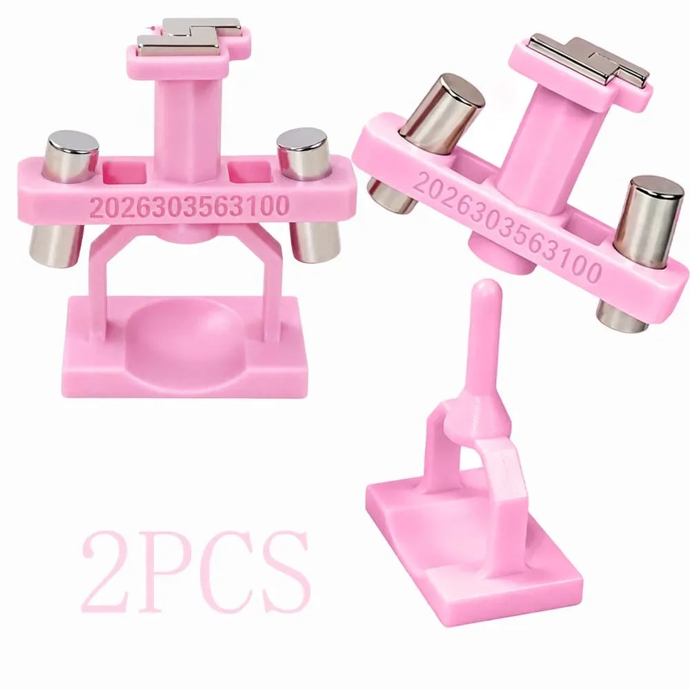 Silk Ribbon Nail Cat Eye Magnet Circle Rotating Gyroscope Powerful Glass Bead Magnetic Manicure Tool for Nail Art Cat Eye UV Gel HIP Pink-2Pc
