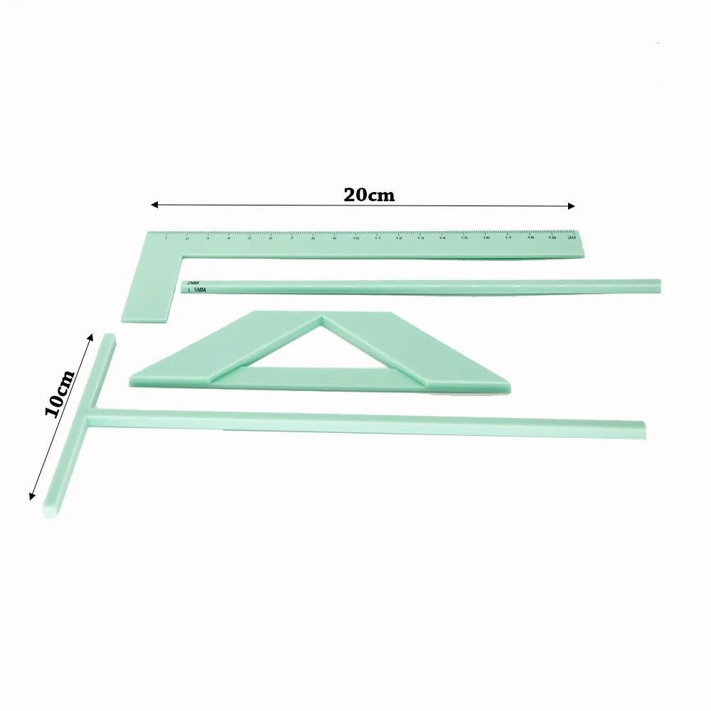 4-Piece Bookbinding Ruler Set – L, T, Corner & Spacing Guides Bookbinding Ruler Set HIP