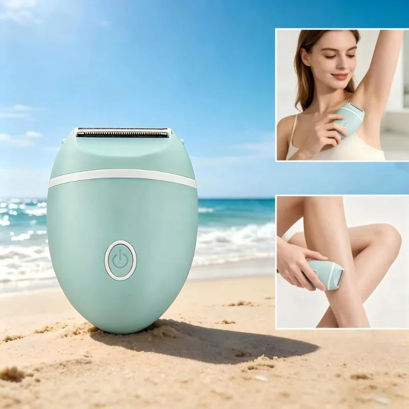 Women's Electric Body Shaver – Stainless Blade, Green & Pink Electric Body Shaver HIP