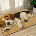 2D Sleeping Beagle Kitchen Rug – Soft Fluffy Non-Slip Doormat Novelty Floor Rug HIP 3 50x80cm-Felt