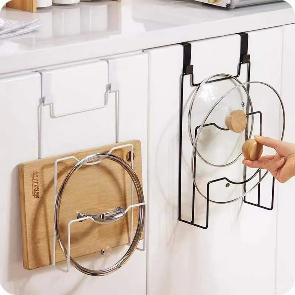 Metal Pot Lid Holder Rack – Space-Saving Kitchen Organizer Pot Lid Rack HIP