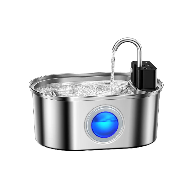 ROJECO 3.2L Stainless Steel Cat Water Fountain Wireless Sensor Smart Automatic Dog Water Dispenser Drinking Fountain 4000mAh HIP 4000mAh