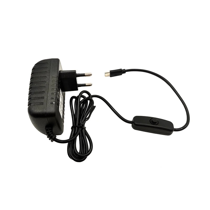 5V 3A USB-C Power Adapter with Switch for Raspberry Pi 4 USB-C Power Adapter HIP