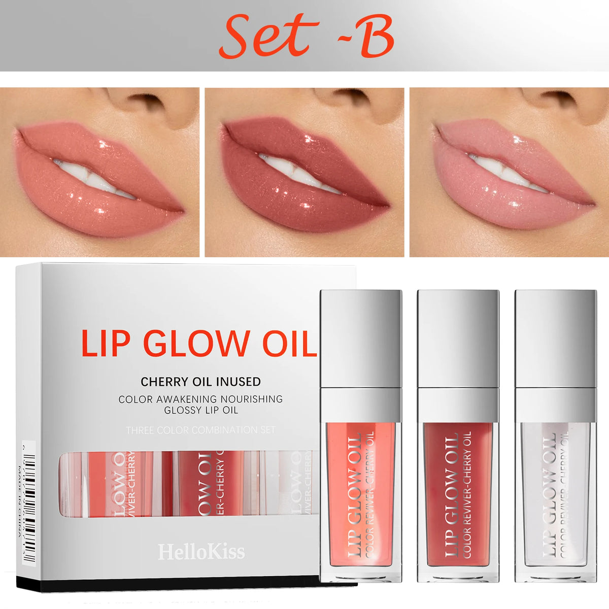 Crystal Jelly Moisturizing Lip Oil Set Plumping Lip Gloss Makeup Sexy Plump Lip Glow Oil Tinted Lip Plumper Set HIP 9901-B