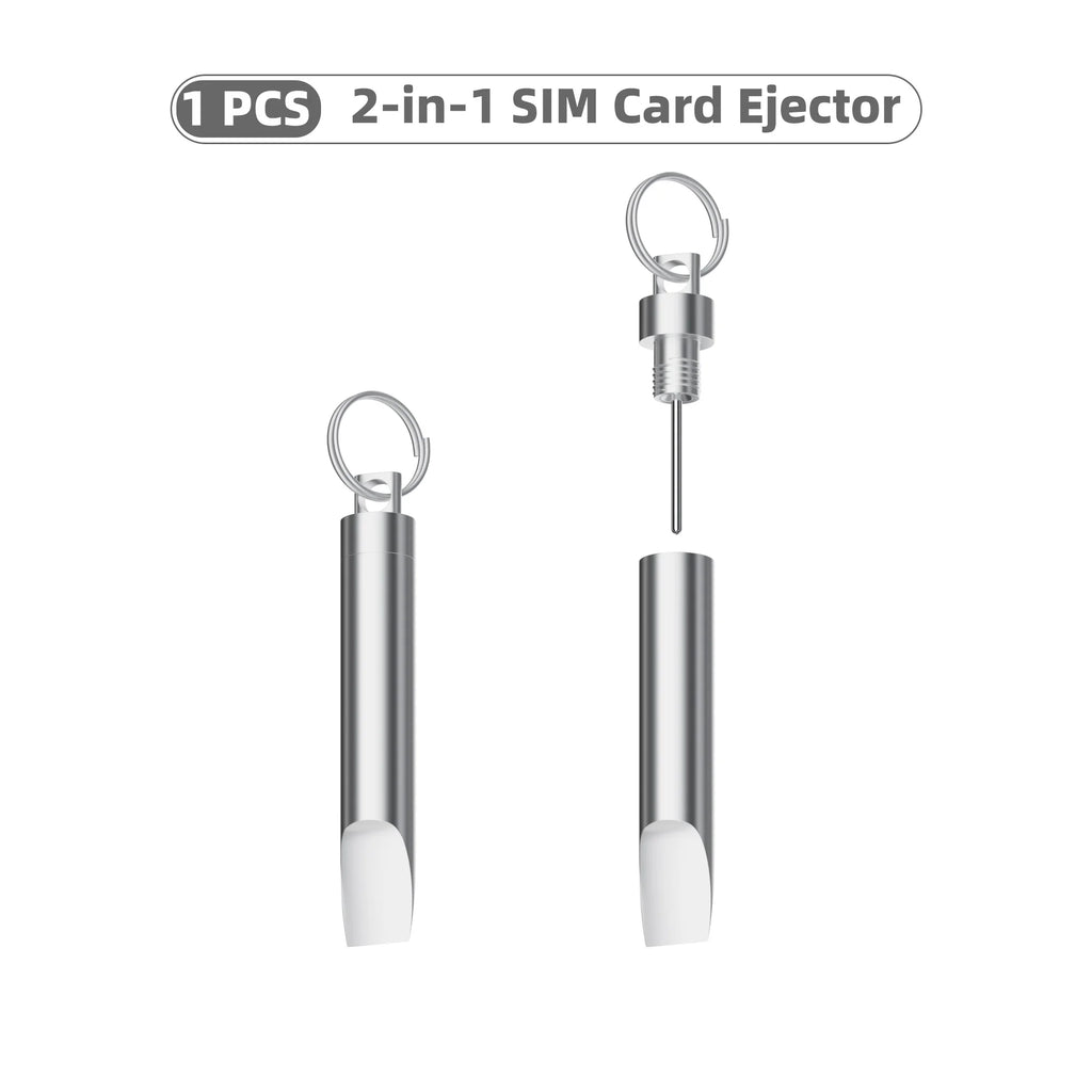 2-in-1 SIM Card Ejector Keychain Tool – Aluminum Alloy Multitool Keychain HIP
