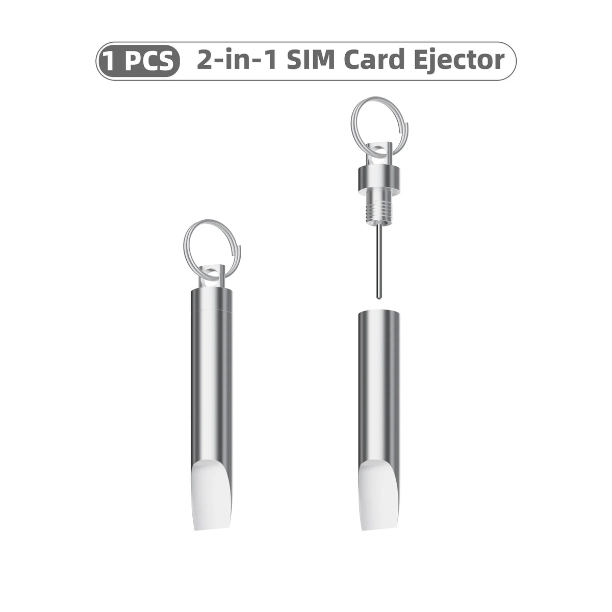 2-in-1 SIM Card Ejector Keychain Tool – Aluminum Alloy Multitool Keychain HIP