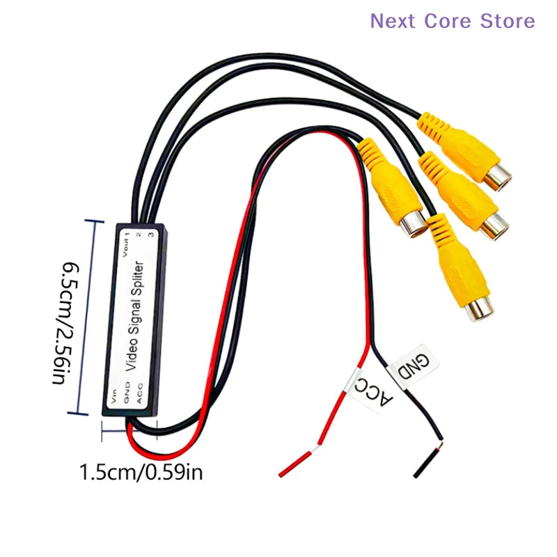 CVBS & AHD 720P Car Video Signal Splitter – 1 In 3 Out Car Video Splitter HIP