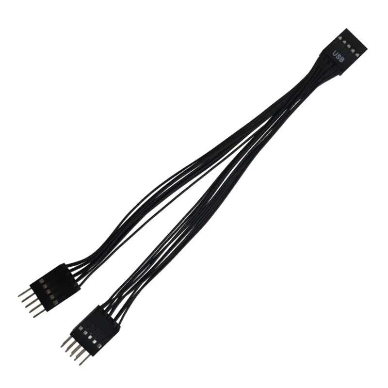USB 2.0 9-Pin 1-to-2 Splitter Cable – Motherboard Adapter USB Splitter Cable HIP
