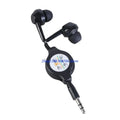3.5mm Retractable In-Ear Earphones – Universal Aux Headphones Retractable Earphones HIP Black CN