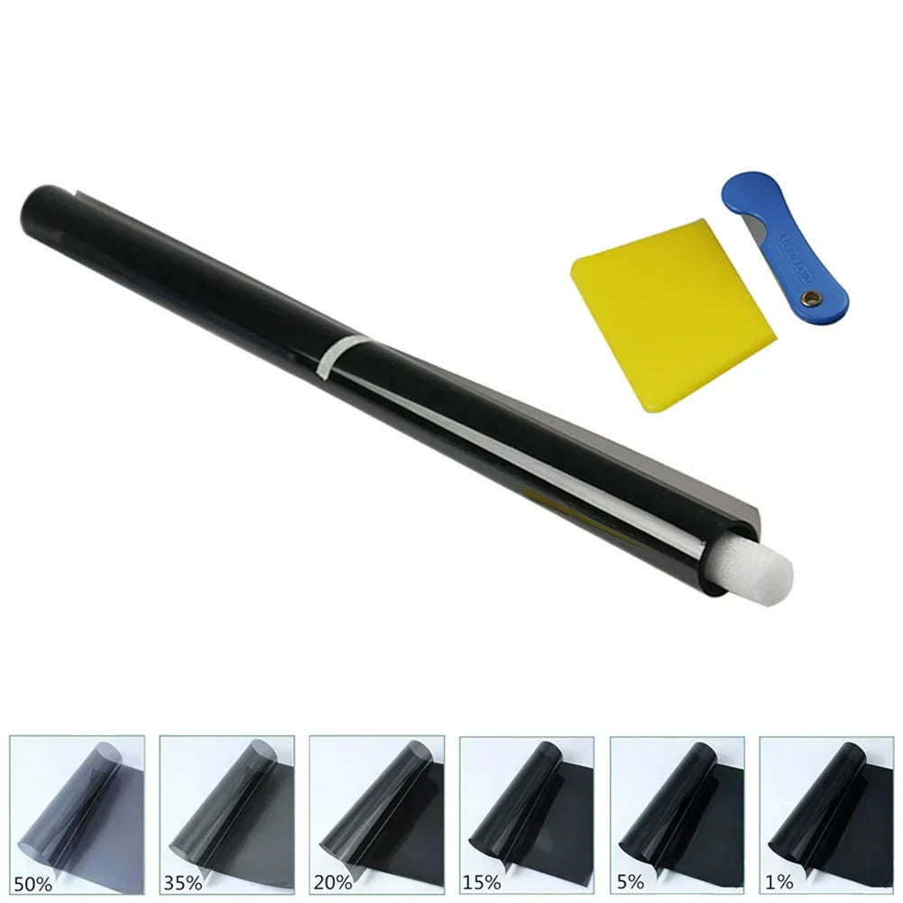 300x50cm Black Car Window Film Roll Car Auto Home Self Adhesive Glass Tint Privacy UV Protector Window Sticker Sun Shade Film HIP