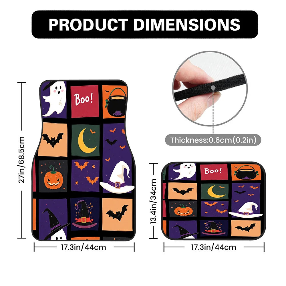 Halloween Car Floor Mats Set of 4 – Fits Sedans & SUVs Car Floor Mats HIP