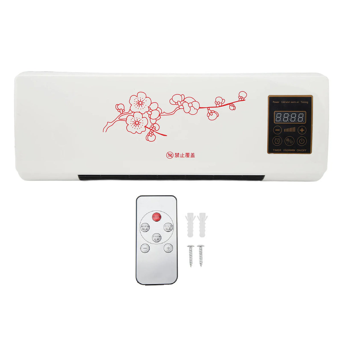 Space Heater Fan Electric Heater Space Heater Fan 2000W Wall Mount Remote Control Touch Display Timer Quiet AC Heater HIP EU Plug