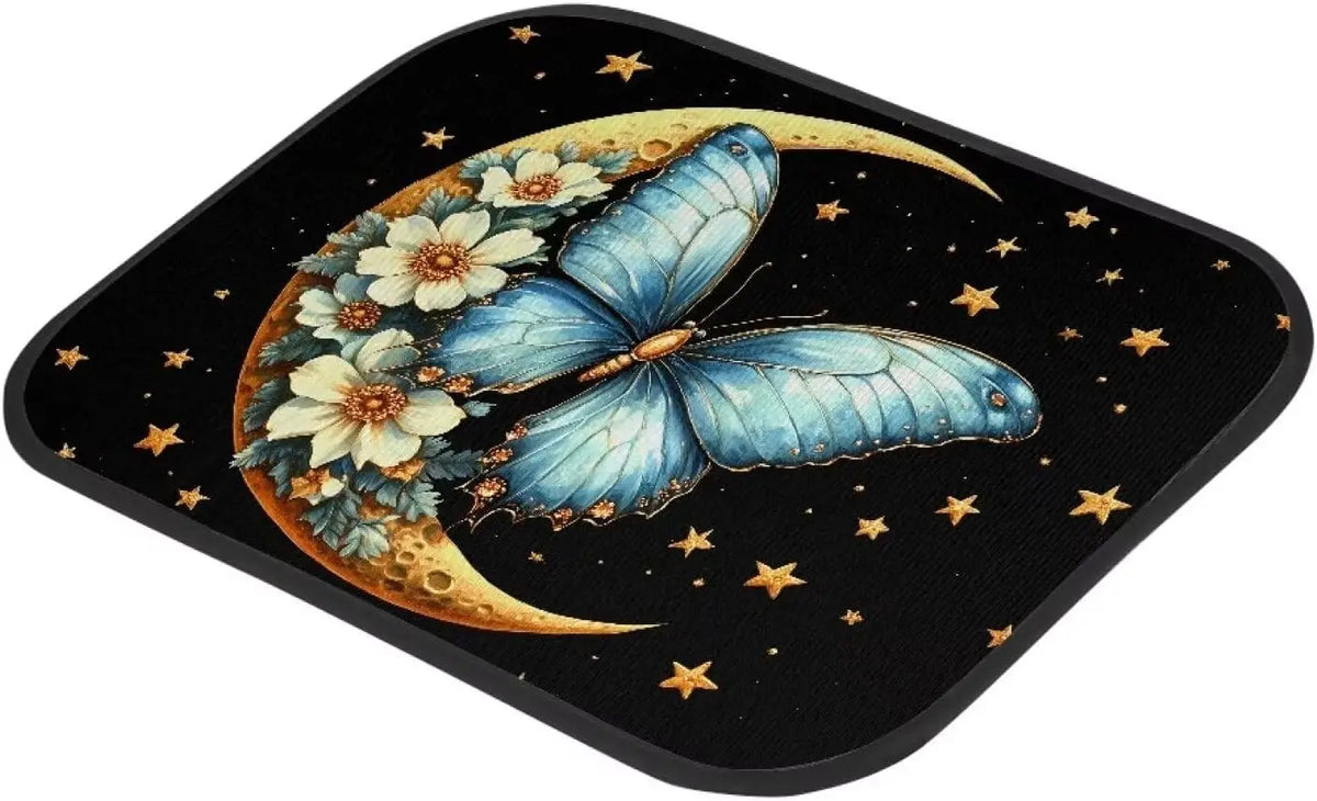 Butterfly Floral Moon Car Floor Mats – Set of 4 All Weather Car Floor Mats HIP