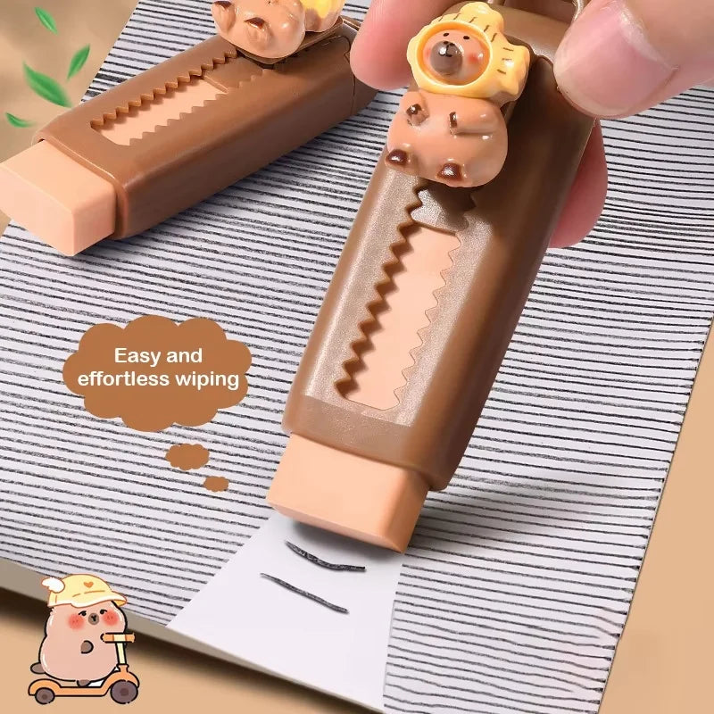 Retractable Capybara Eraser – Novelty Stationery for Kids Novelty Eraser HIP
