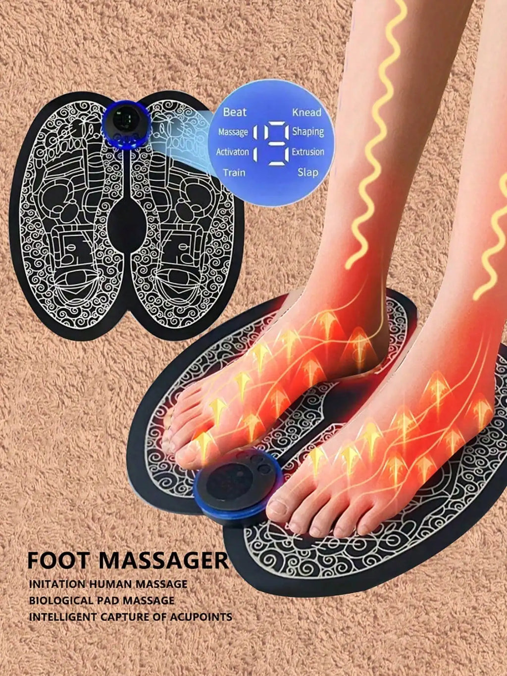 Rechargeable Electric Foot Massager – Circulation & Relax Electric Foot Massager HIP black No plug